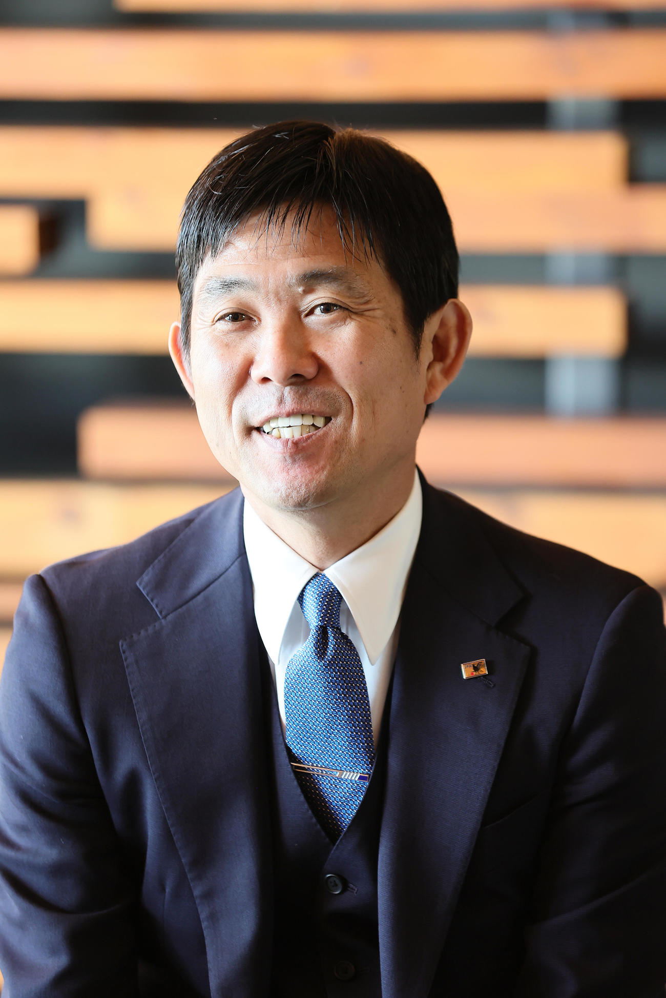 2024年の意気込みを語った日本代表の森保監督（撮影・足立雅史）