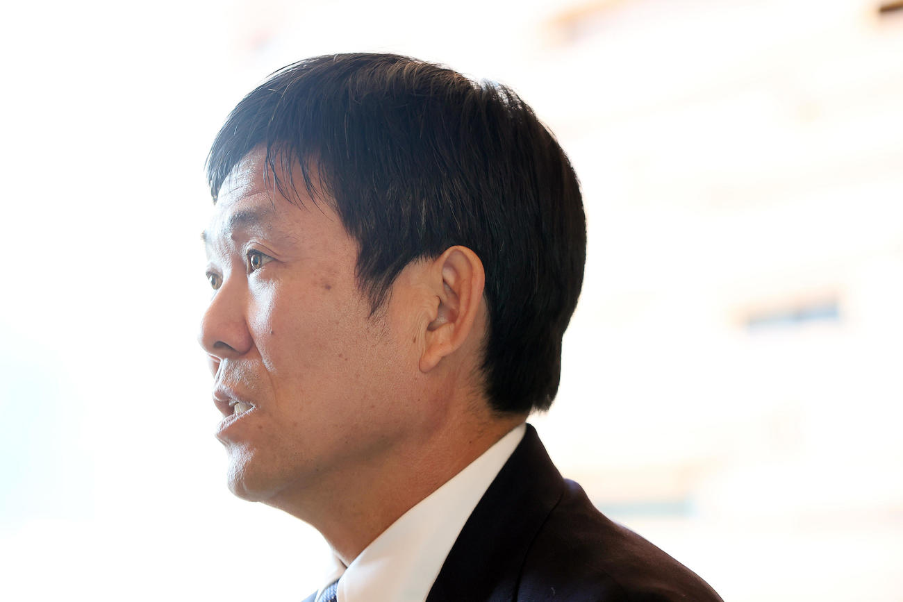 2024年の意気込みを語った日本代表の森保監督（撮影・足立雅史）