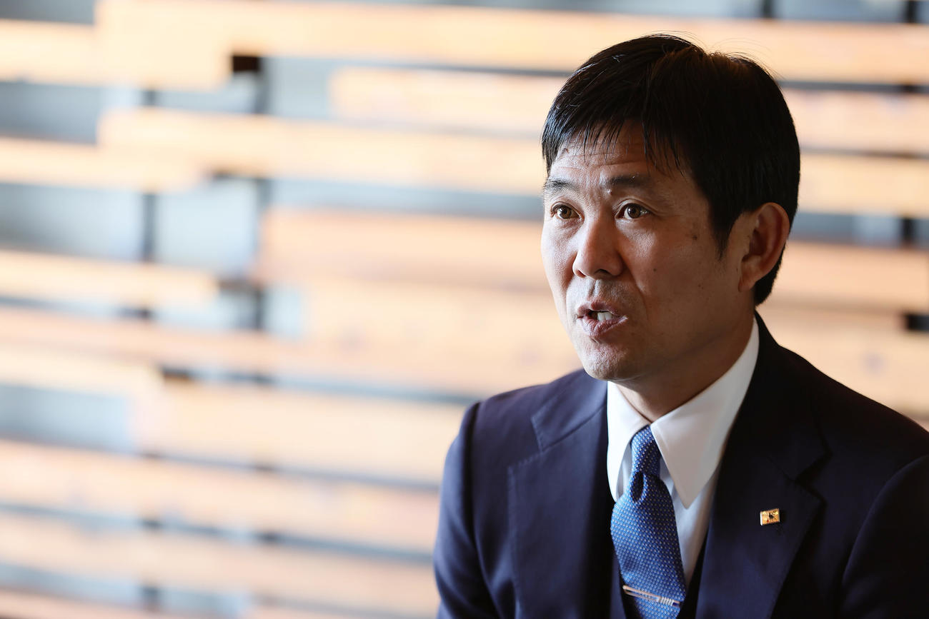 2024年の意気込みを語った日本代表の森保監督（撮影・足立雅史）