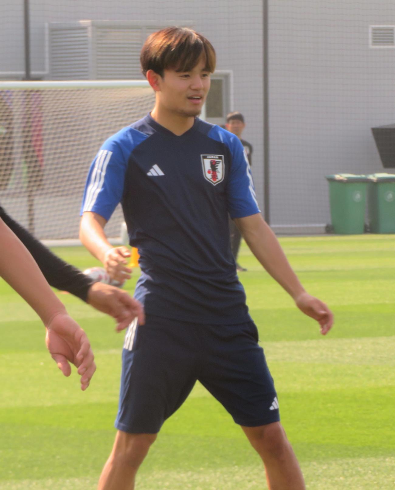 アジア杯カタール大会に臨む日本代表MF久保建英（撮影・佐藤成）