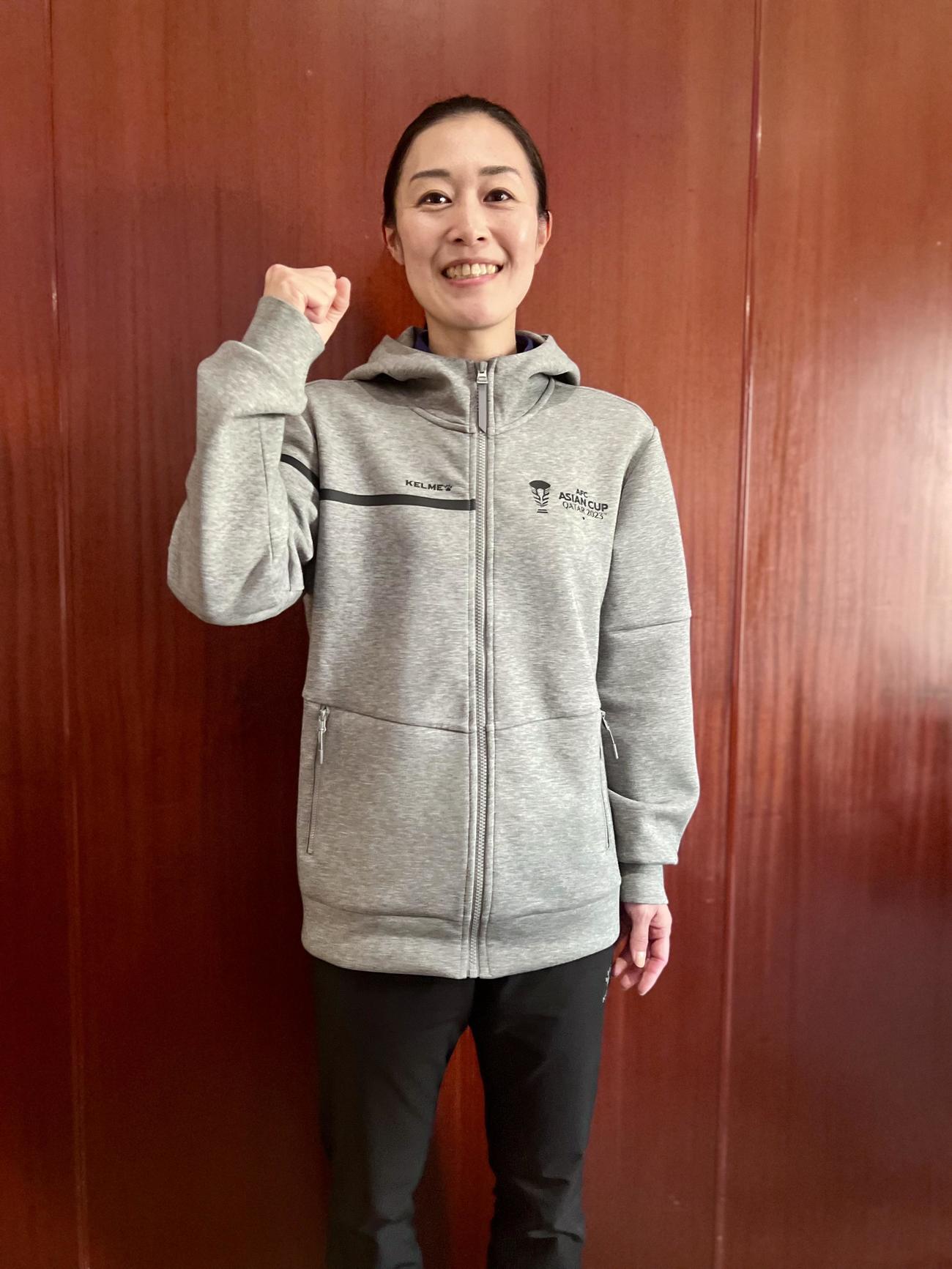 アジア杯史上初の女性主審を務めた山下良美審判員（撮影・佐藤成）