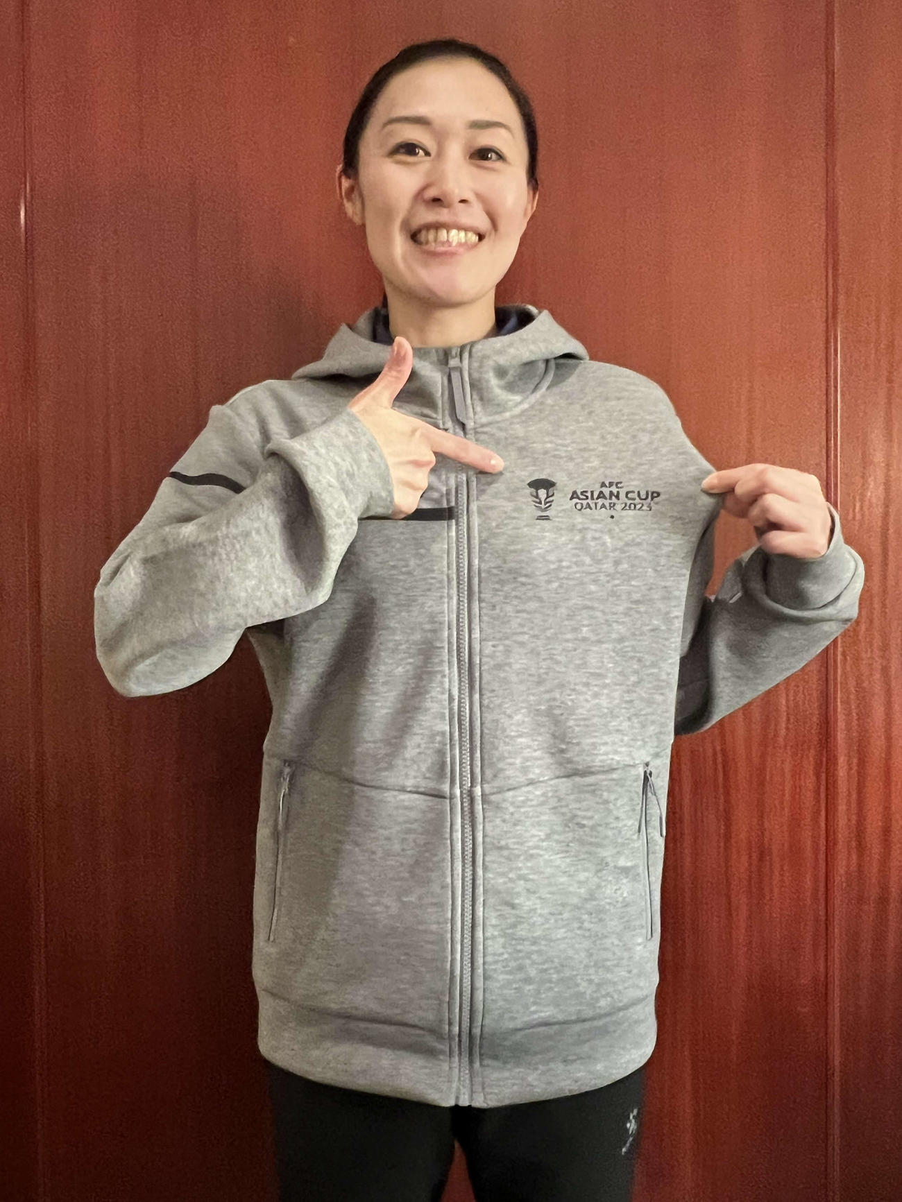 アジア杯史上初の女性主審を務めた山下良美審判員（撮影・佐藤成）