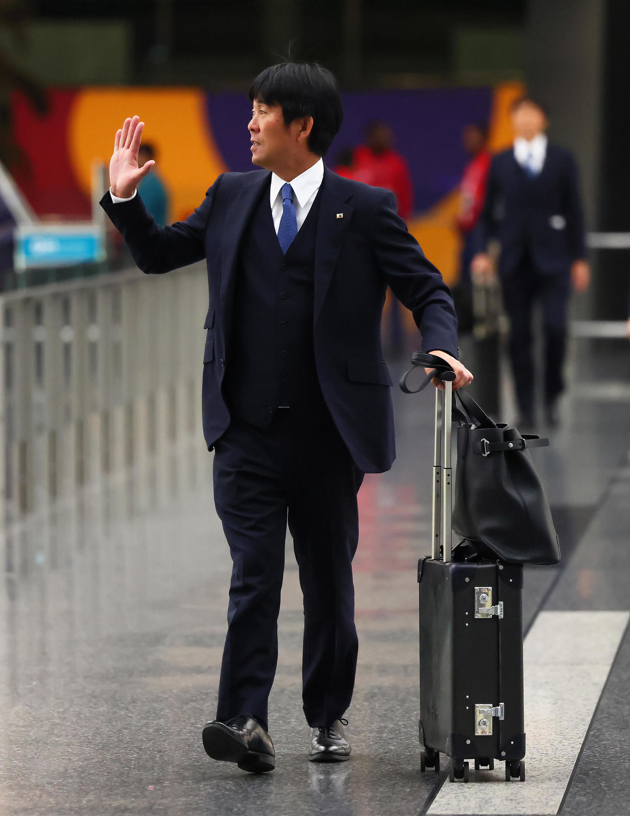 大会を終え、カタールを後にする森保監督（撮影・足立雅史）