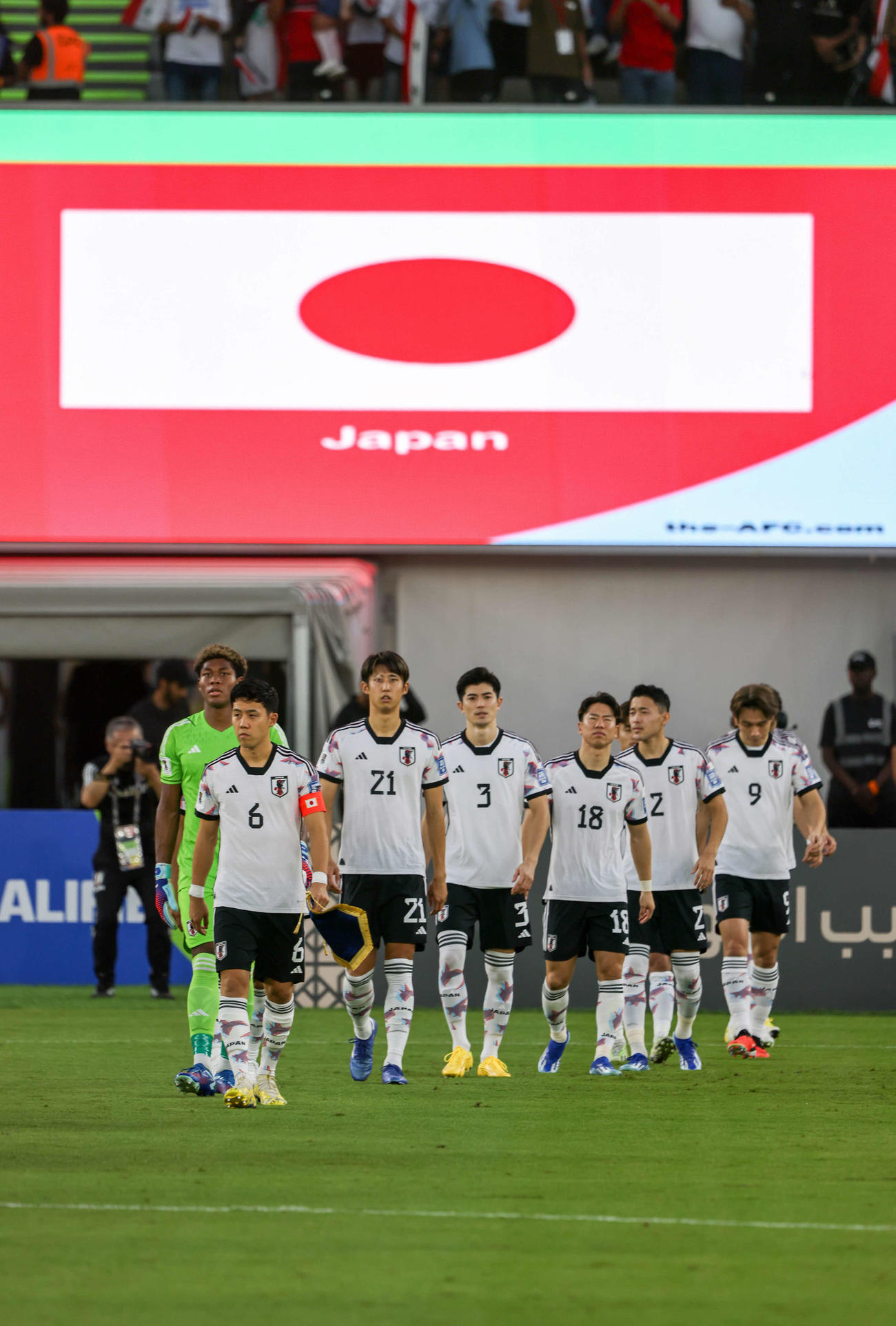 2023年11月　プリンスアブドゥラーアルファイサルスタジアムでシリアに勝利した日本代表イレブン
