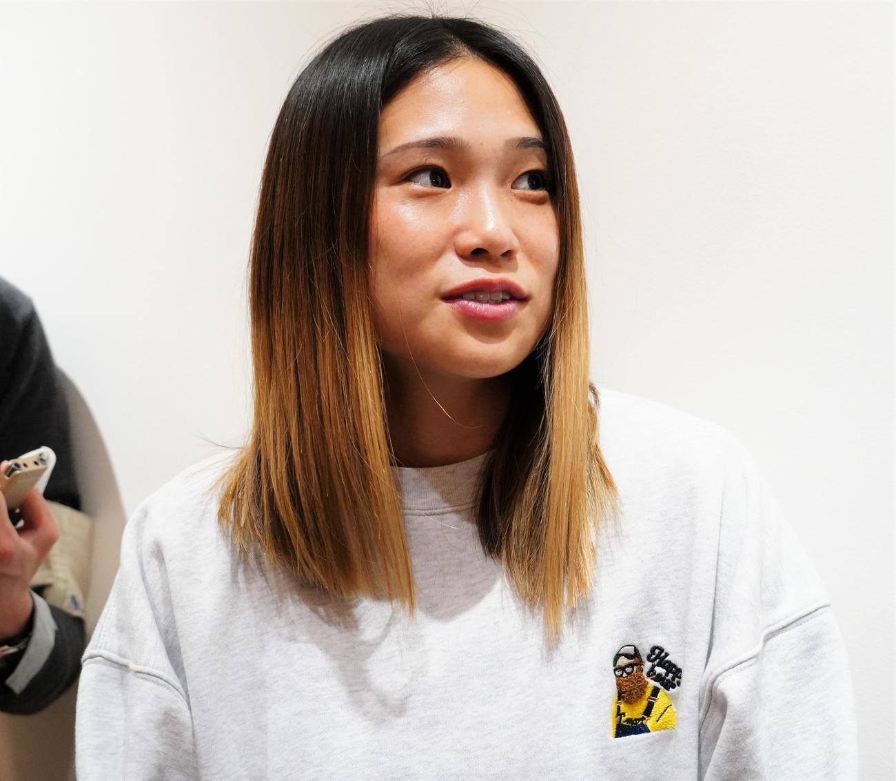 パリ五輪アジア最終予選北朝鮮戦から一夜明けて取材に応じたサッカー女子日本代表MF長野風花（撮影・佐藤成）