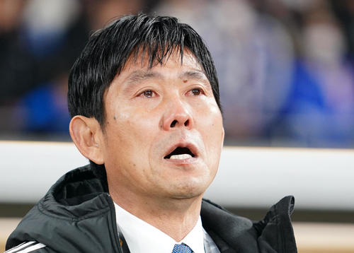 日本対北朝鮮　森保監督（撮影・横山健太）
