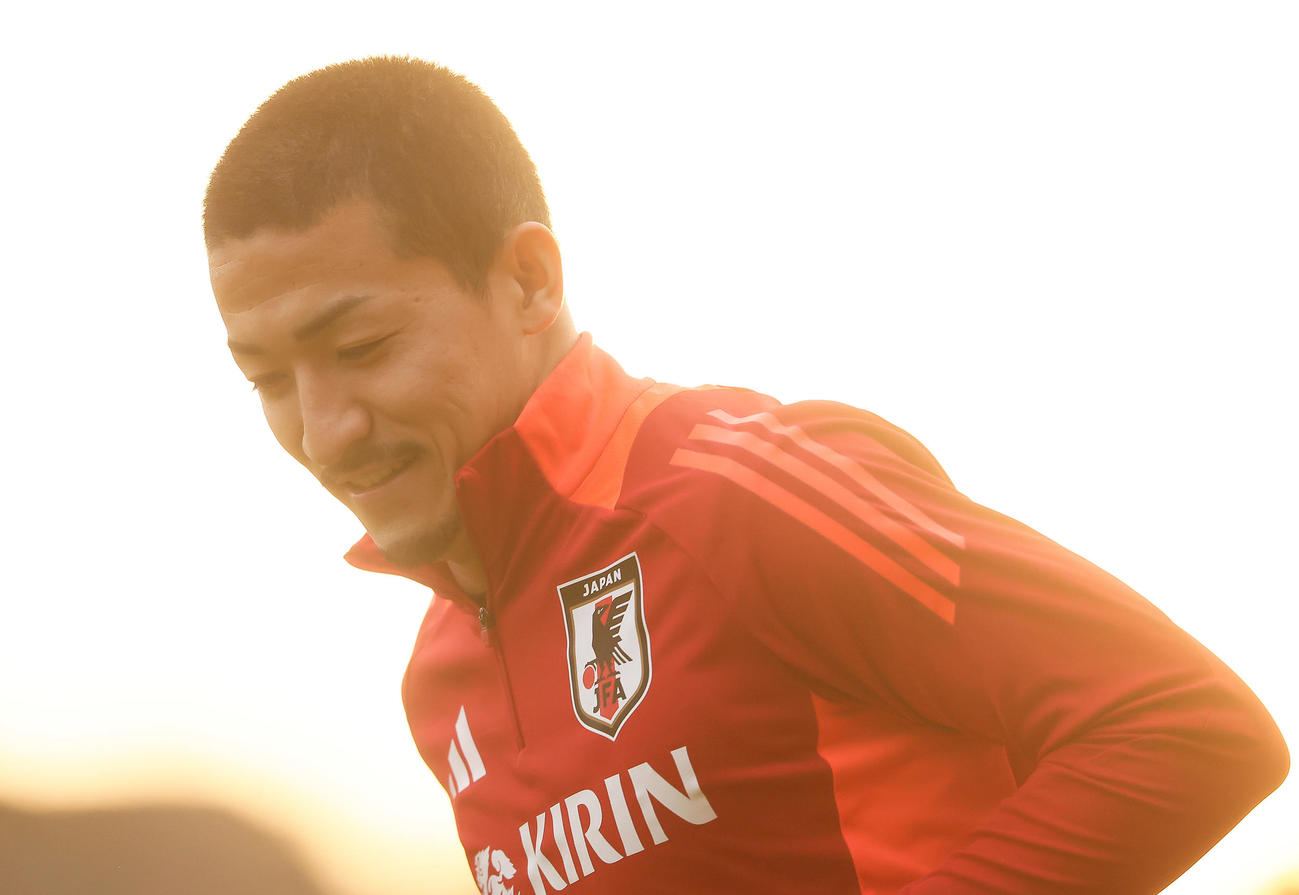髪を伸ばしている前田大然（2024年3月19日撮影）