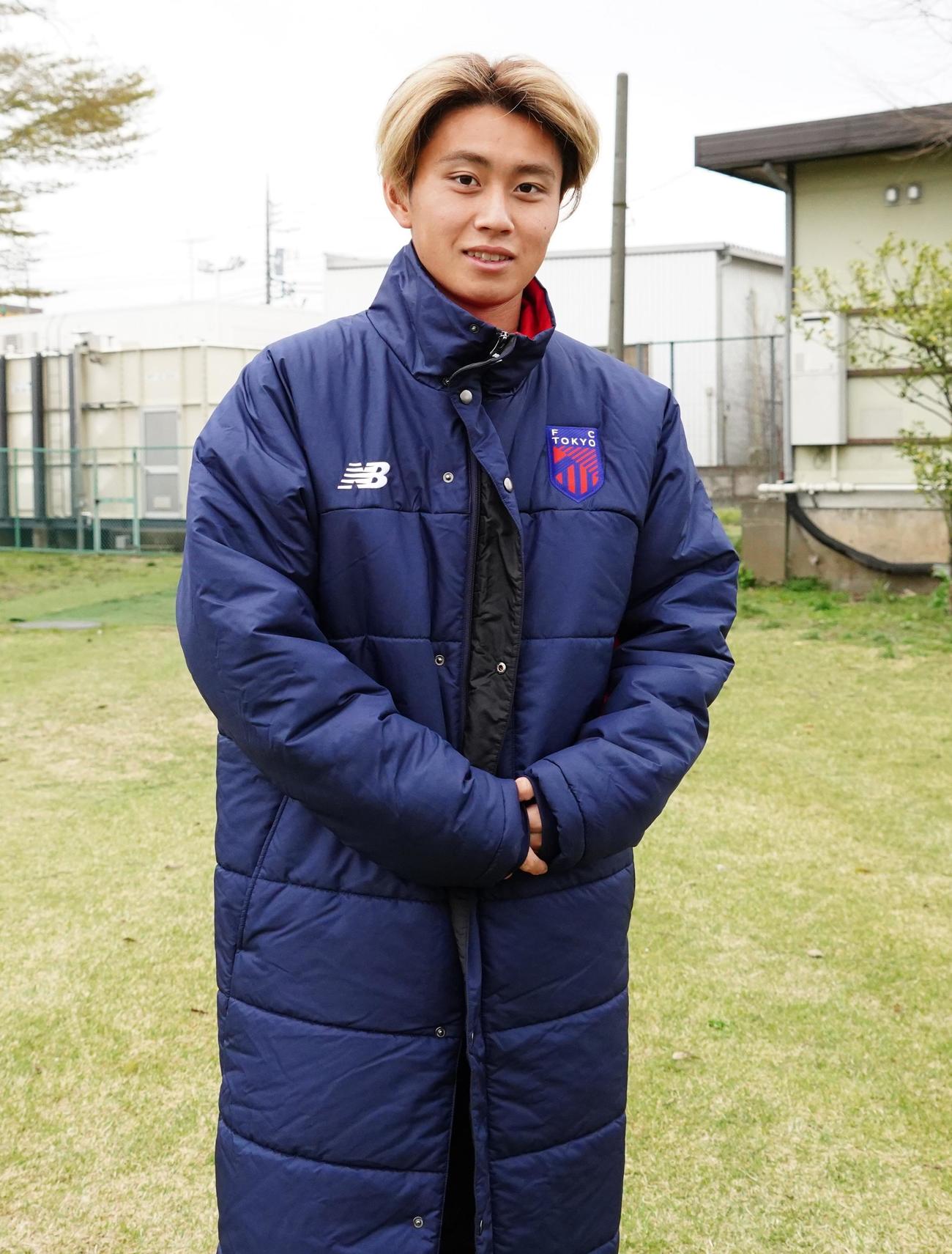 U－23日本代表に選出されたFC東京MF荒木遼太郎（撮影・佐藤成）