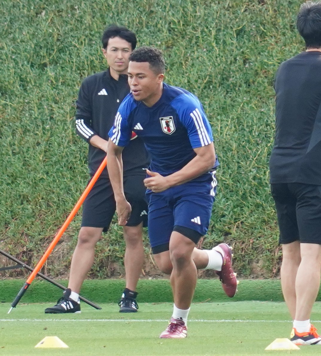 U－23アジア杯カタール大会の1次リーグ初戦のU－23中国代表戦に向けて調整するU－23日本代表の藤田主将（撮影・佐藤成）