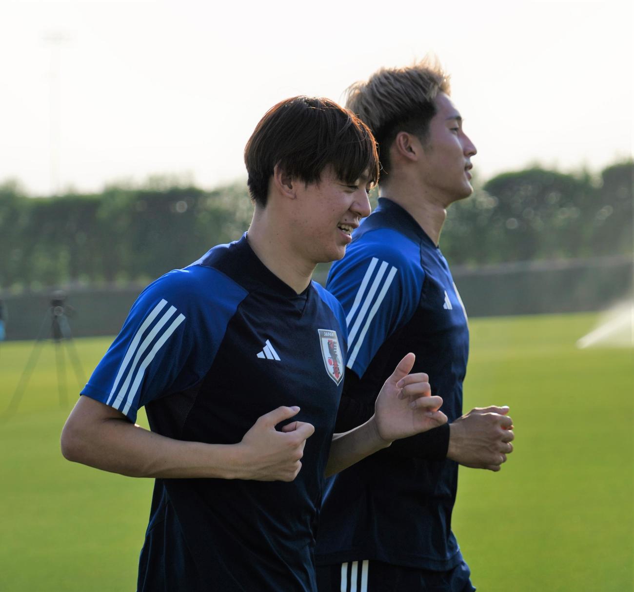 U－23アジア杯カタール大会の1次リーグ第2戦のU－23UAE代表戦に向けて調整するU－23日本代表MF山本理仁（撮影・佐藤成）