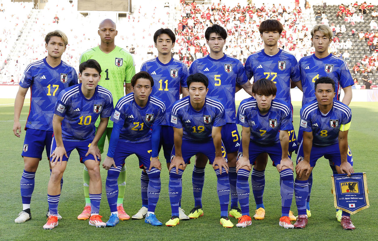 カタール戦に臨むU－23日本代表（共同）
