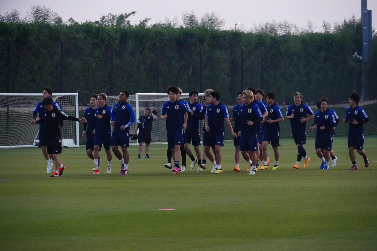 U－23アジア杯カタール大会準決勝イラク戦に向けて調整するU－23日本代表（撮影・佐藤成）