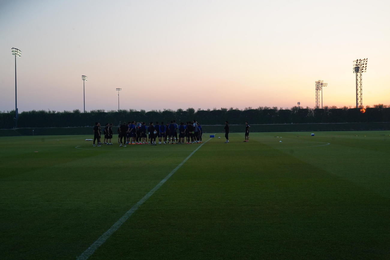 U－23アジア杯カタール大会準決勝イラク戦に向けて調整するU－23日本代表（撮影・佐藤成）