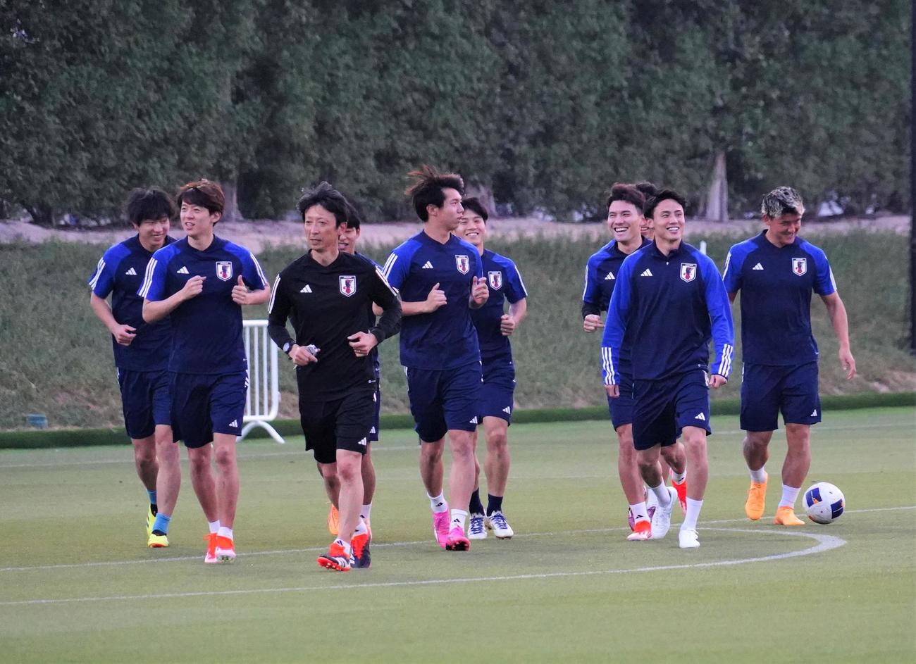 U－23アジア杯カタール大会決勝ウズベキスタン戦に向けて調整するU－23日本代表（撮影・佐藤成）