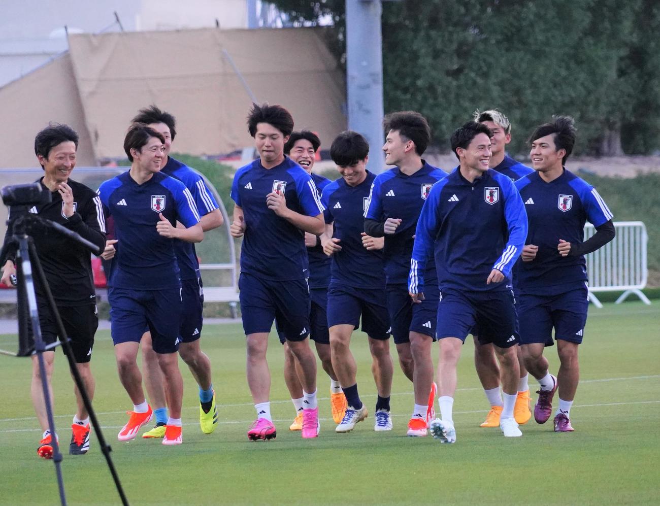 U－23アジア杯カタール大会決勝ウズベキスタン戦に向けて調整するU－23日本代表（撮影・佐藤成）