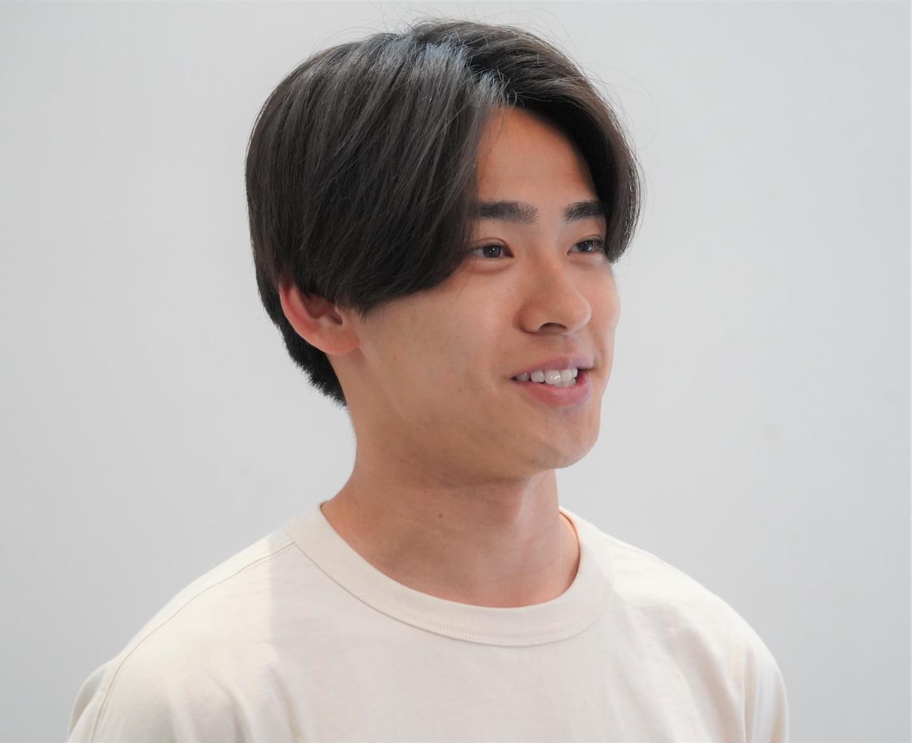 オランダから帰国したスパルタMF斉藤光毅（撮影・佐藤成）