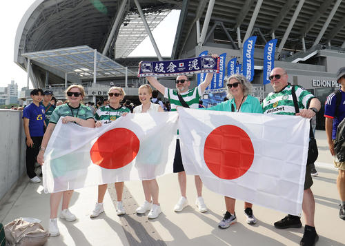 日本対シリア　スコットランドのグラスゴーから応援に駆けつけたサポーターたち（撮影・前田充）