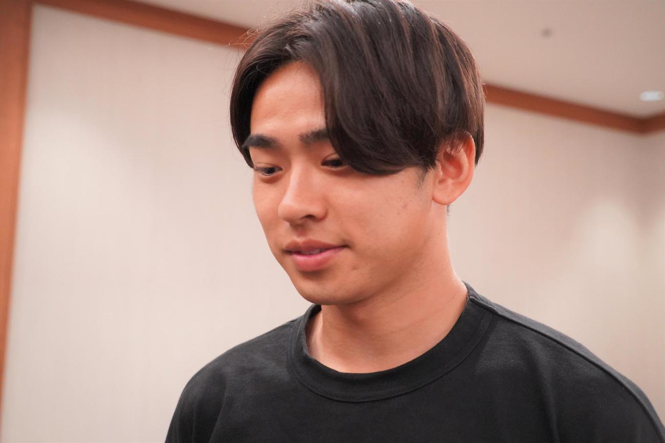 米国遠征から帰国したU－23日本代表MF斉藤光毅（撮影・佐藤成）