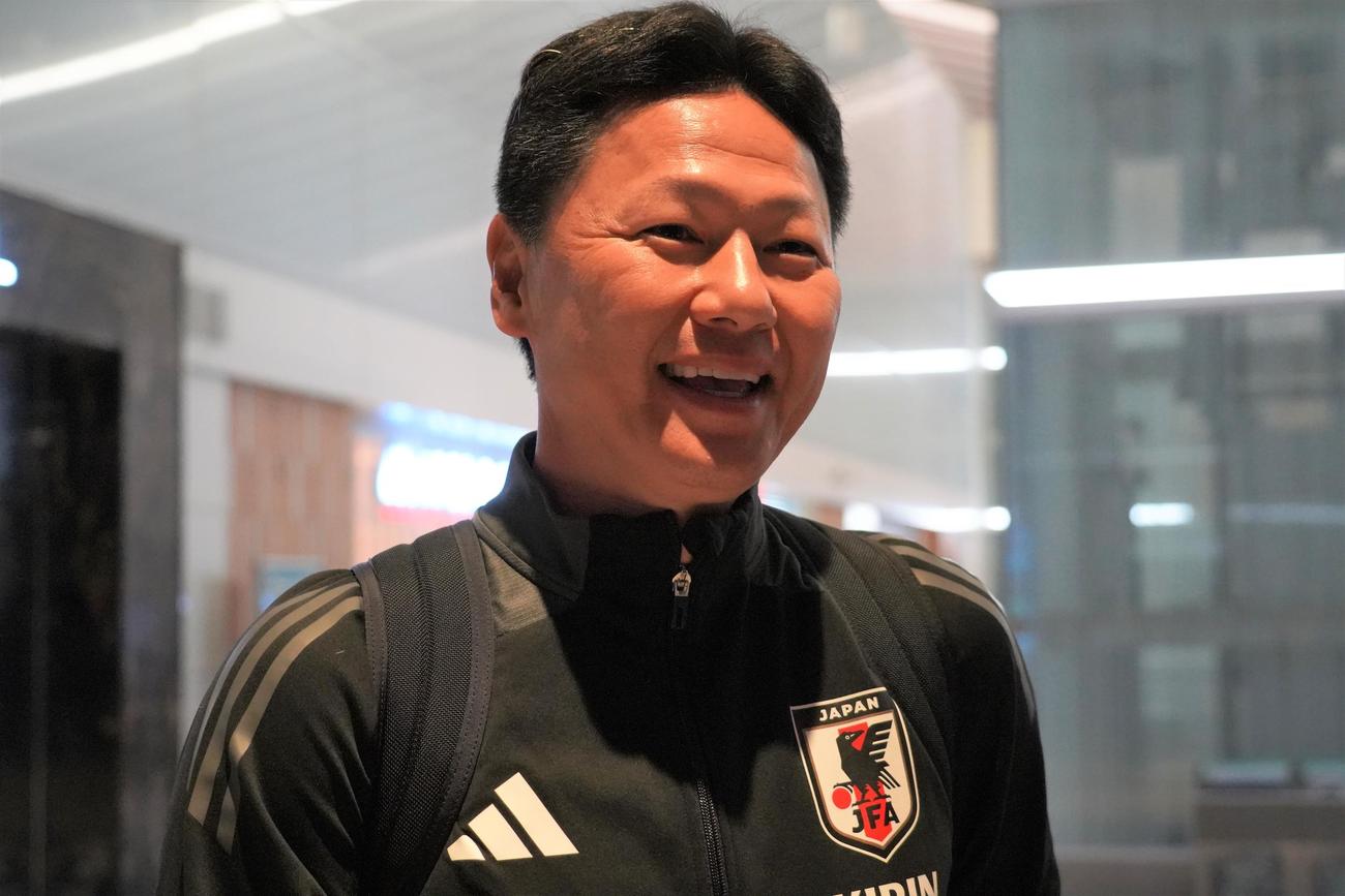 米国遠征から帰国したU－23日本代表大岩剛監督（撮影・佐藤成）