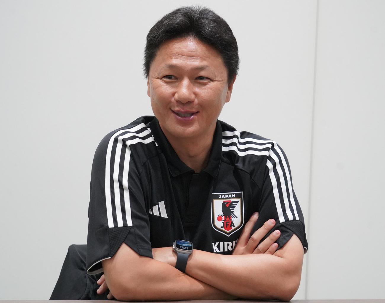 パリ五輪開幕1カ月前に取材に応じたU－23日本代表大岩剛監督（撮影・佐藤成）