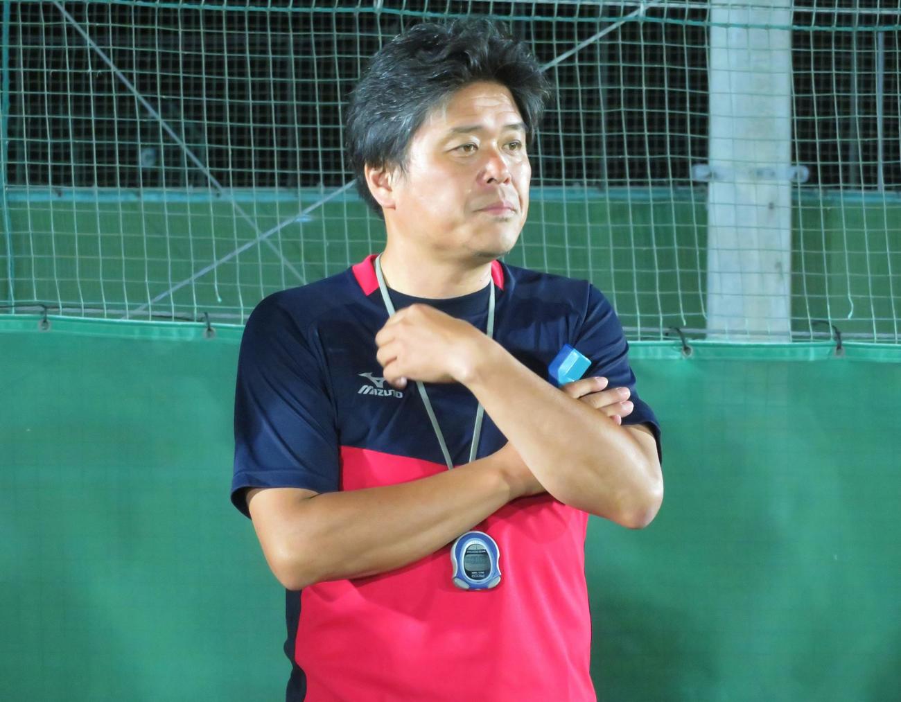 パリ五輪サッカー女子日本代表なでしこジャパンFW千葉玲海菜の出身チーム、リベルダード磐城の長岡芳明さん（2024年6月20日撮影）