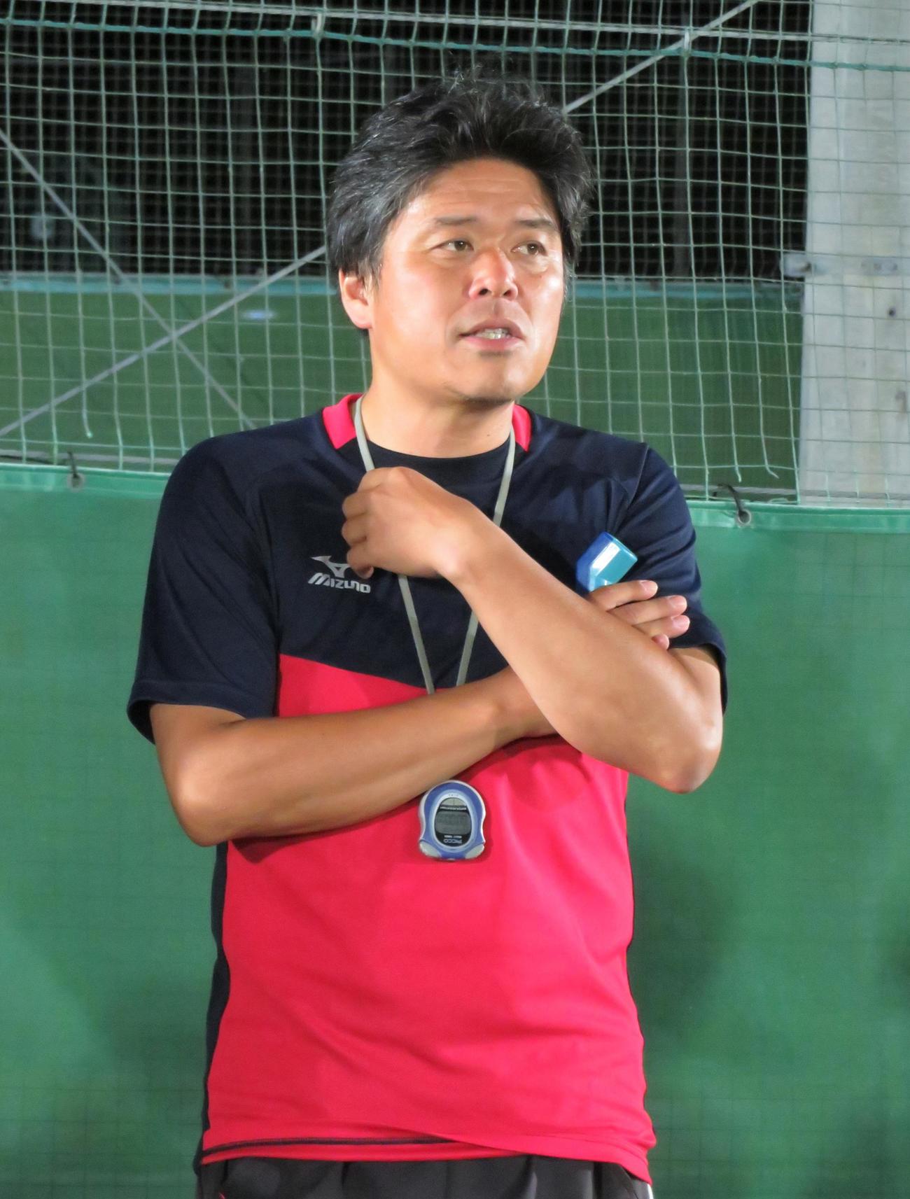 パリ五輪サッカー女子日本代表なでしこジャパンFW千葉玲海菜の出身チーム、リベルダード磐城の長岡芳明さん（2024年6月20日撮影）