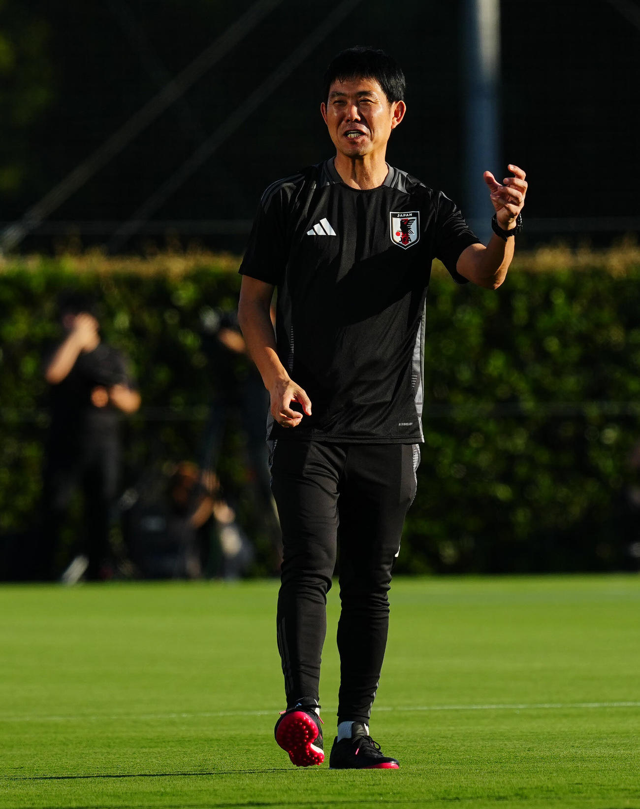 練習に臨む森保監督（撮影・垰建太）