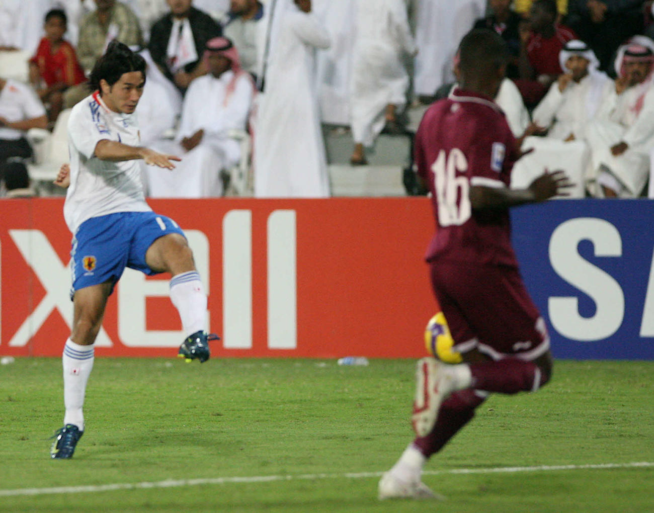 W杯アジア最終予選A組　日本対カタール　後半19分、ゴールを決める日本FW玉田圭司（2008年11月19日)