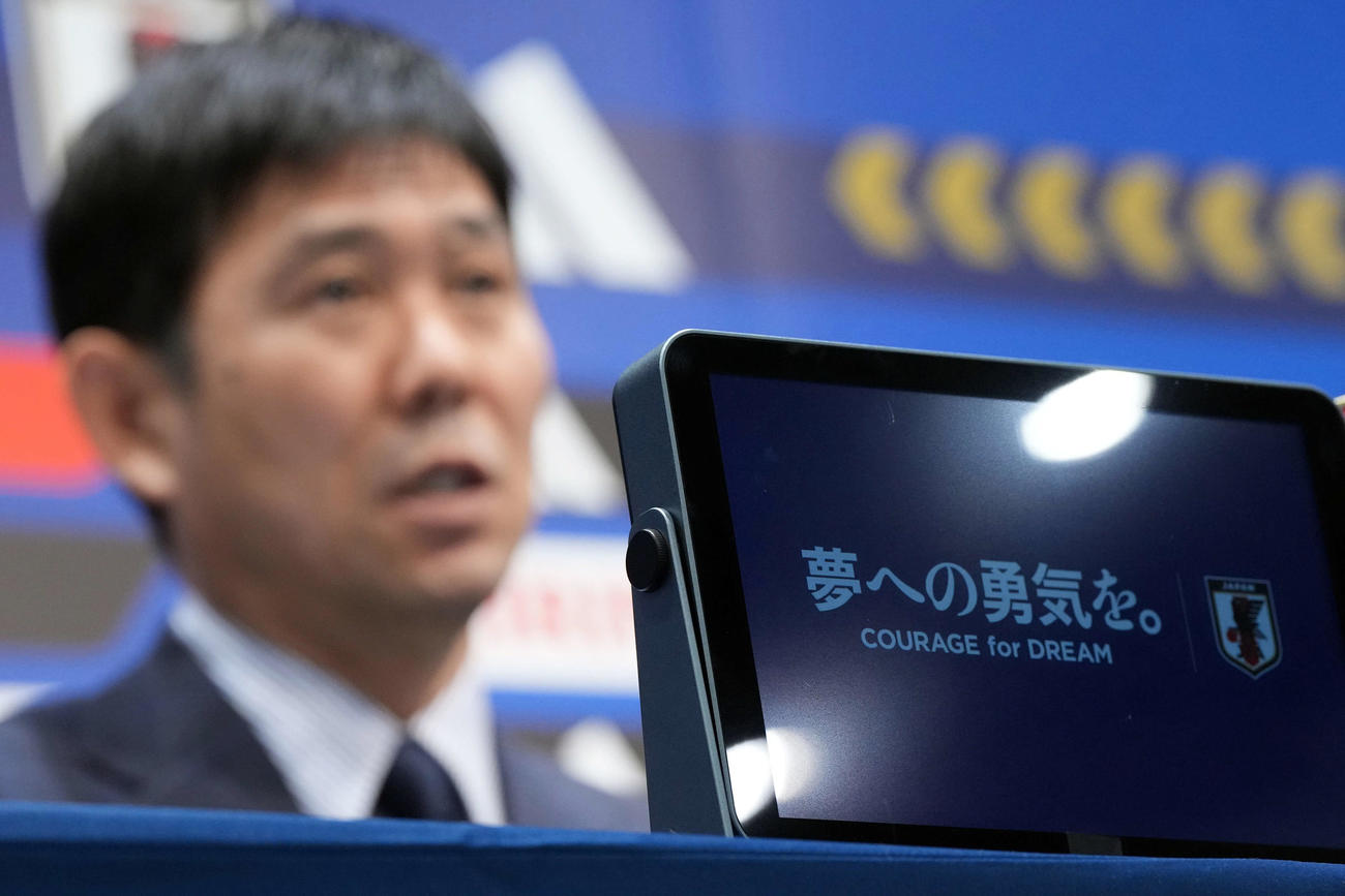 サッカー日本代表メンバーを発表する森保監督（撮影・たえ見朱実）