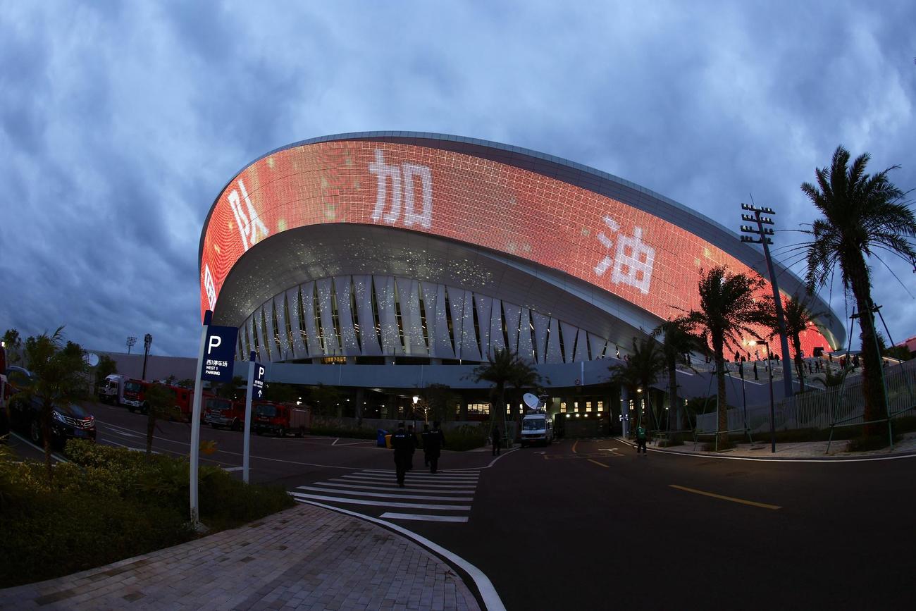 26年W杯アジア最終予選第6戦、日本対中国が行われる中国アモイのスタジアム（撮影・河田真司）