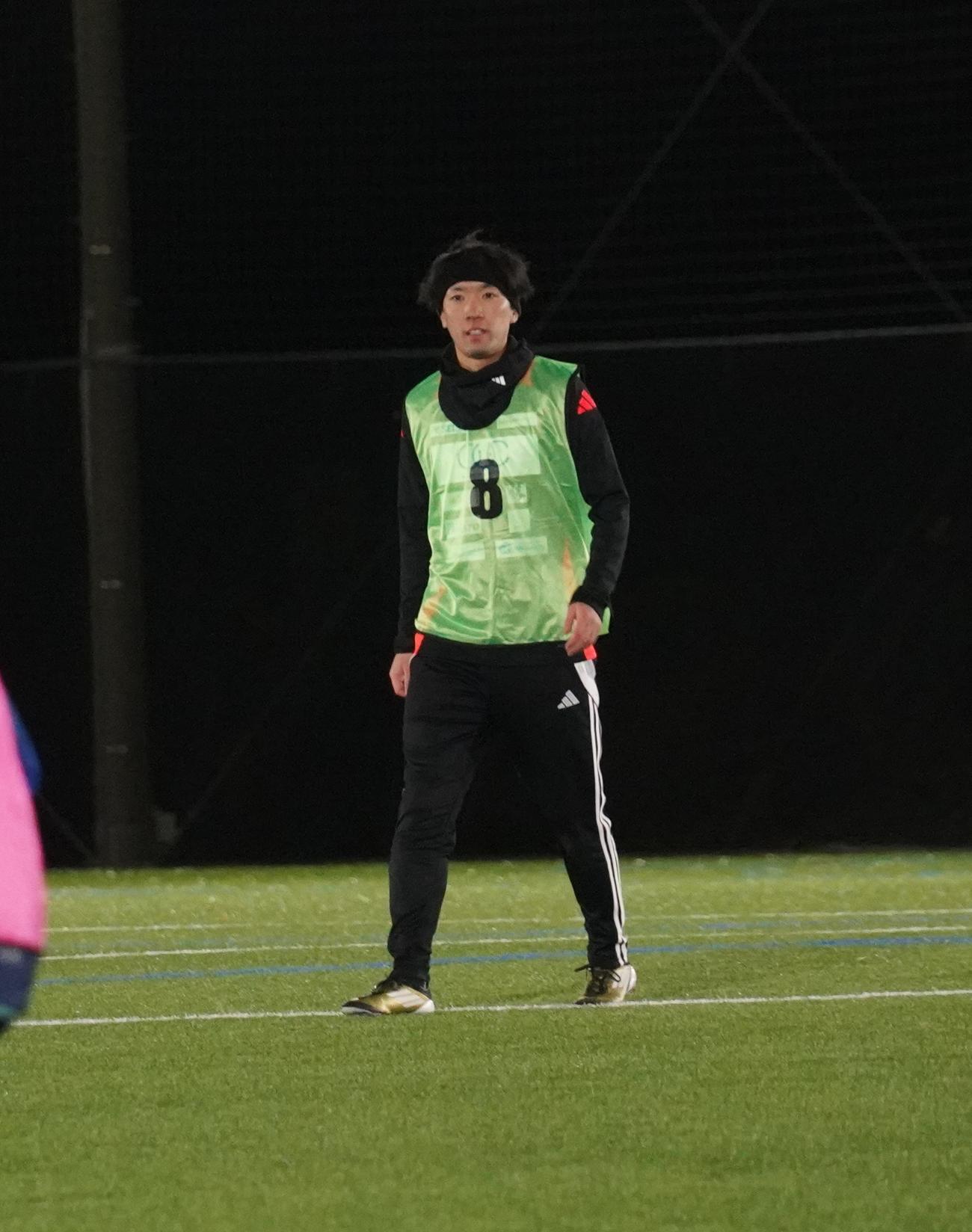 サッカー教室を行った女子日本代表なでしこジャパンMF宮沢ひなたの兄、佳汰さん（撮影・佐藤成）