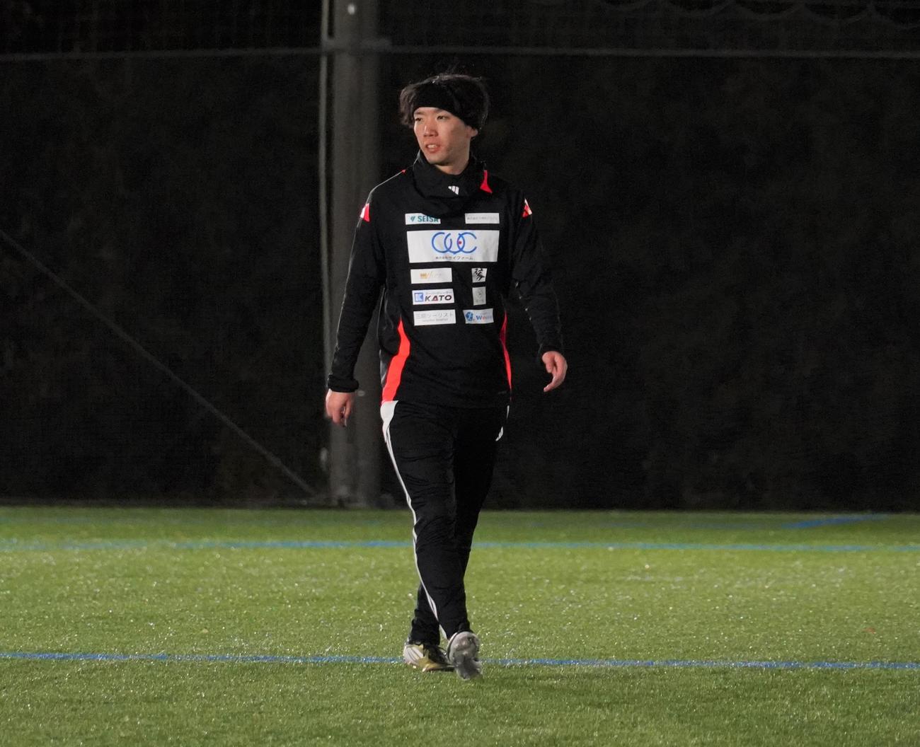 サッカー教室を行った女子日本代表なでしこジャパンMF宮沢ひなたの兄、佳汰さん（撮影・佐藤成）