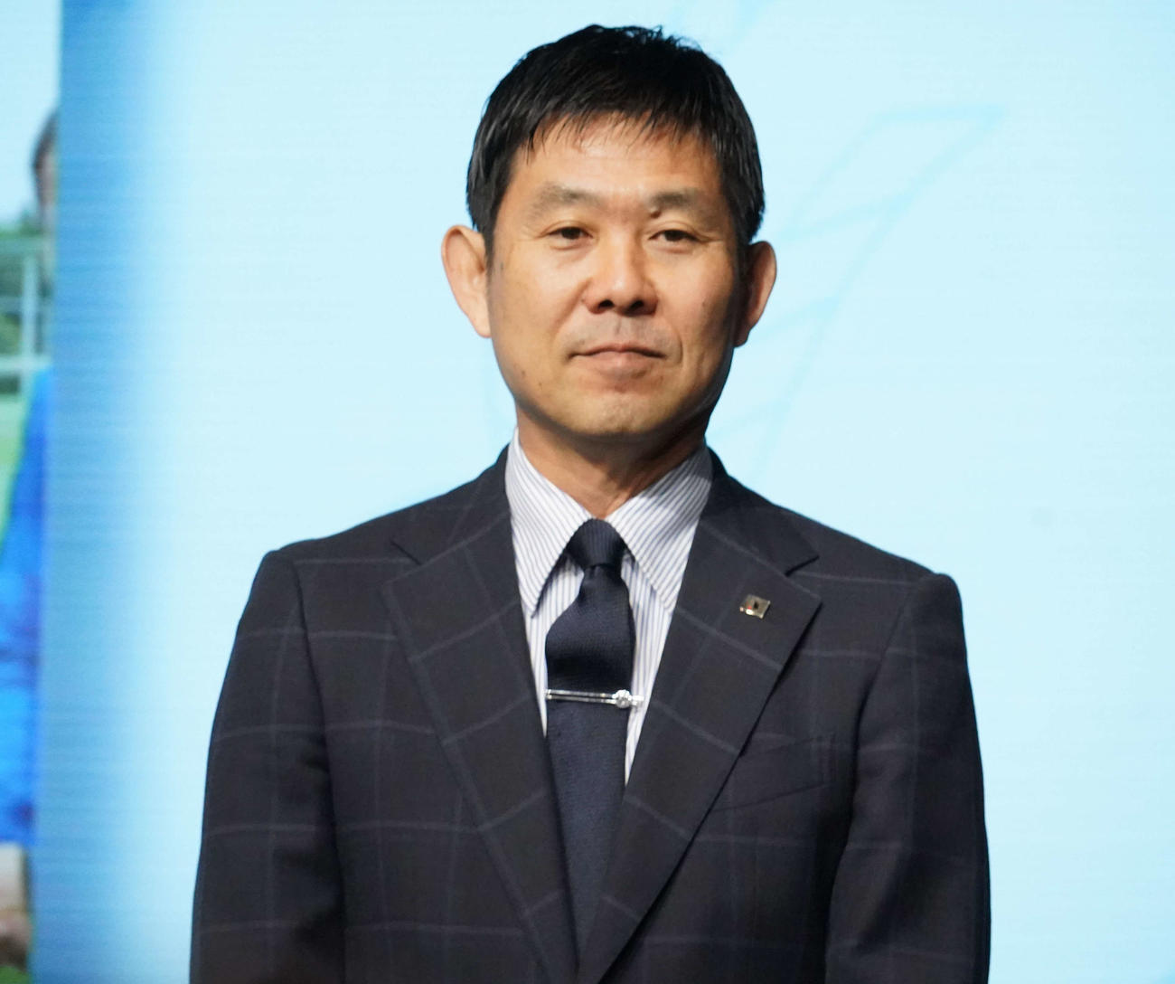 トークイベント「未来人材共創ワークショップ“未来のサッカーを考える日本代表”になろう」に出席した日本代表の森保一監督（撮影・佐藤成）