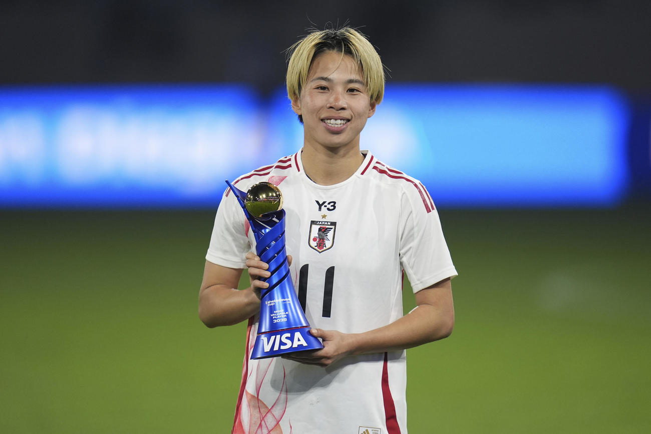 シービリーブスカップMVPに選ばれた日本代表の田中美南（AP）