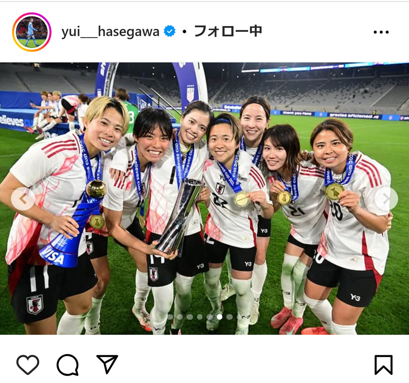 長谷川唯のインスタグラムから