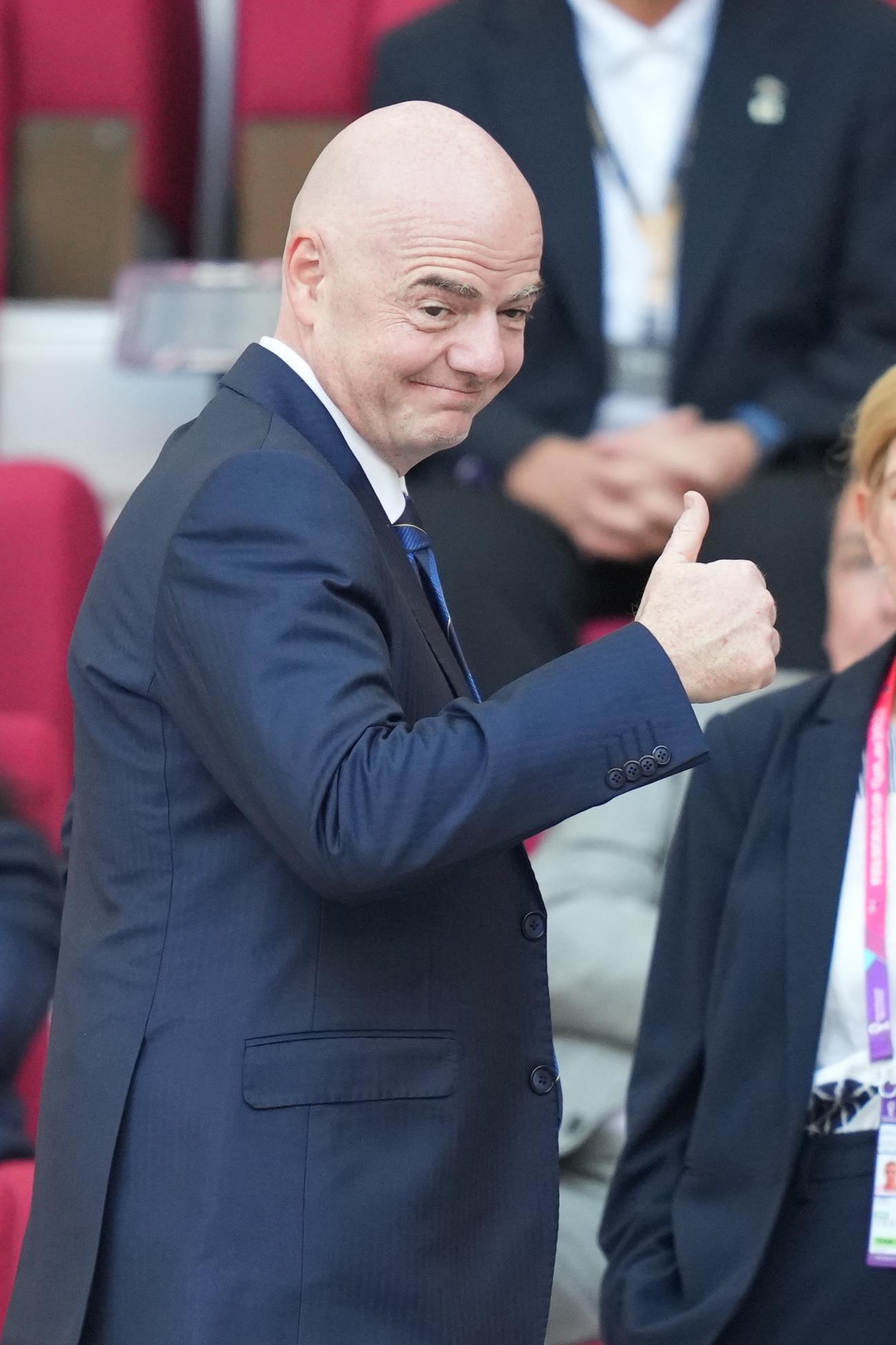 FIFAインファンティノ会長（2022年11月21日撮影）