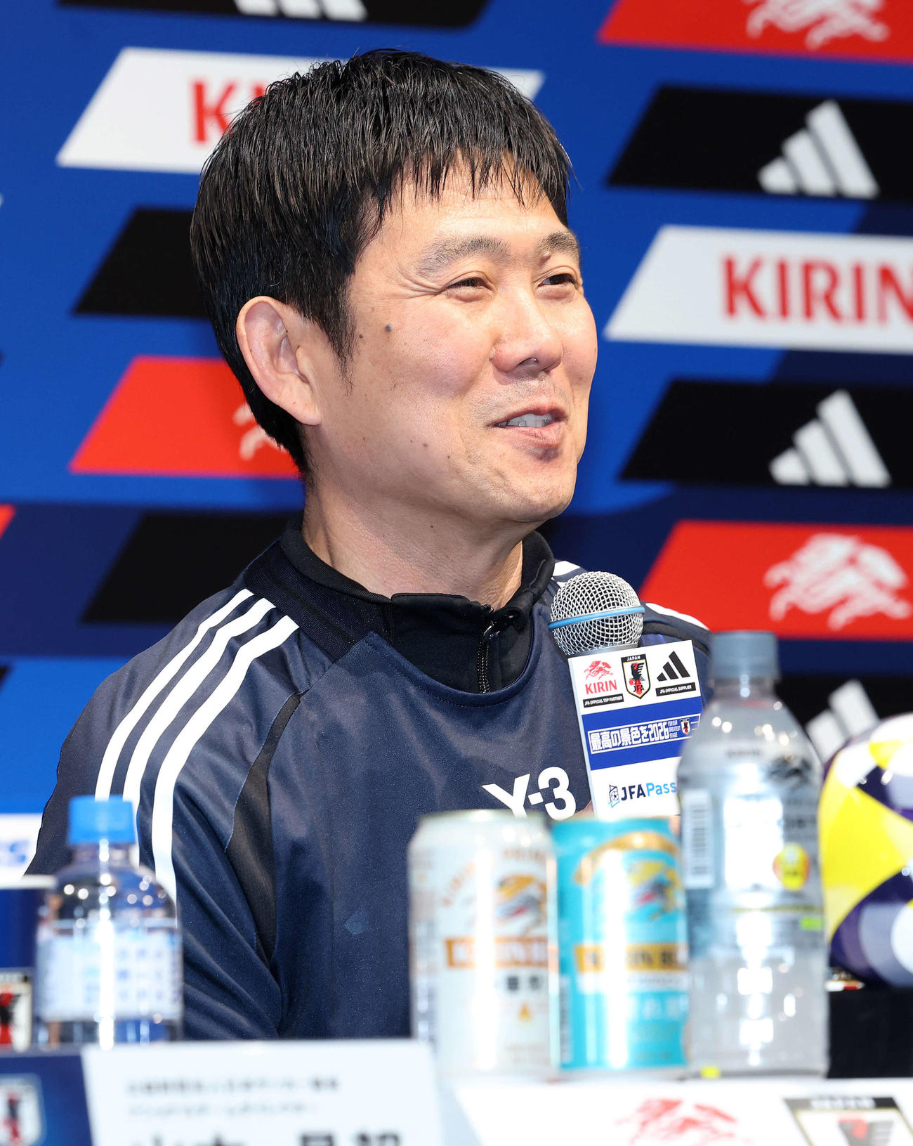 会見に臨むサッカー日本代表の森保監督（撮影・鈴木正人）　