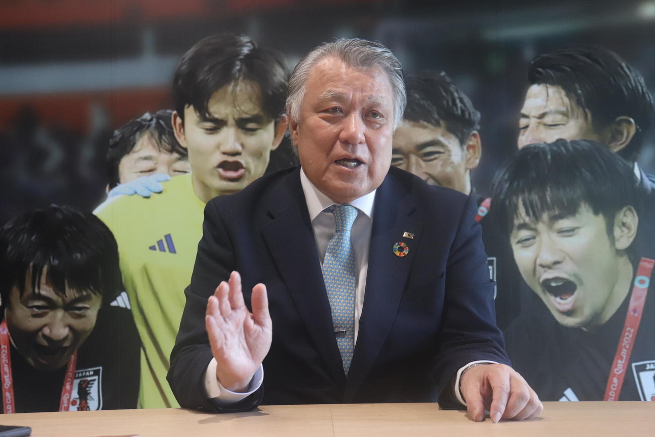 日本代表について語る日本サッカー協会（JFA）前会長の田嶋幸三氏