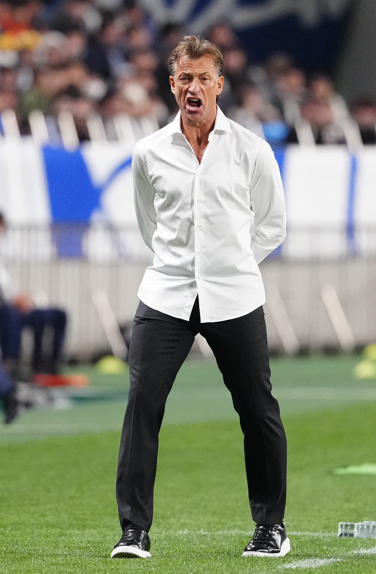 日本対サウジアラビア　前半、指示を出すサウジアラビアのルナール監督（撮影・江口和貴）