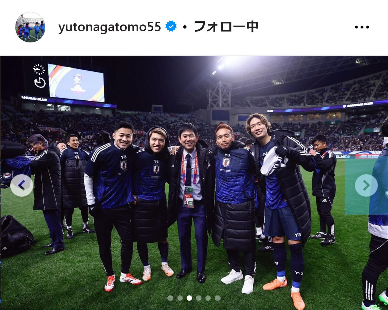 長友佑都のインスタグラムから