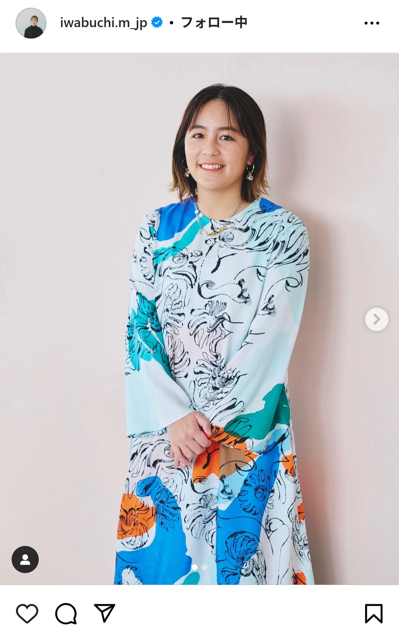 岩渕真奈さんのインスタグラムから