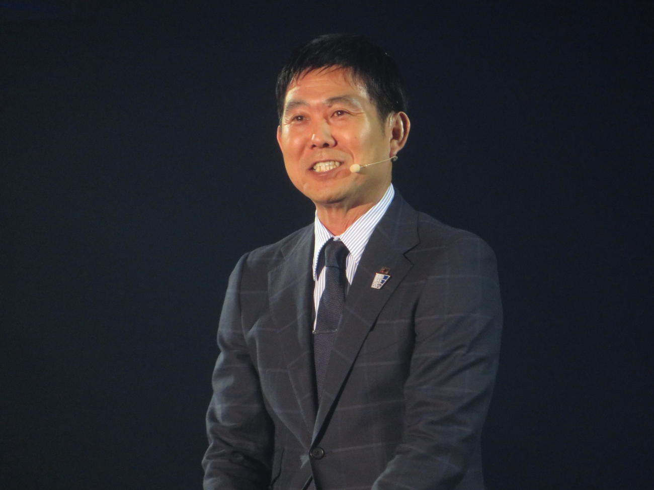 ビジネスイベント「乗り越える。人生の特別講義Climbers」で講演した日本代表の森保監督（撮影・佐藤成）