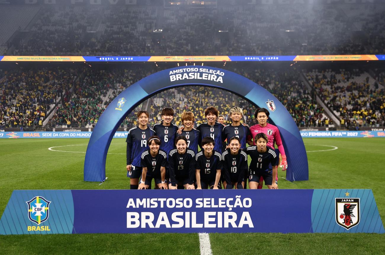 ブラジルとの親善試合に臨む、なでしこジャパン（ロイター）