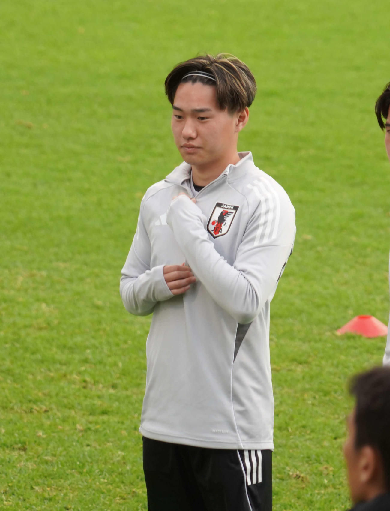 26年W杯北中米大会アジア最終予選オーストラリア代表戦に向けた練習に臨む日本代表MF三戸舜介（撮影・佐藤成）