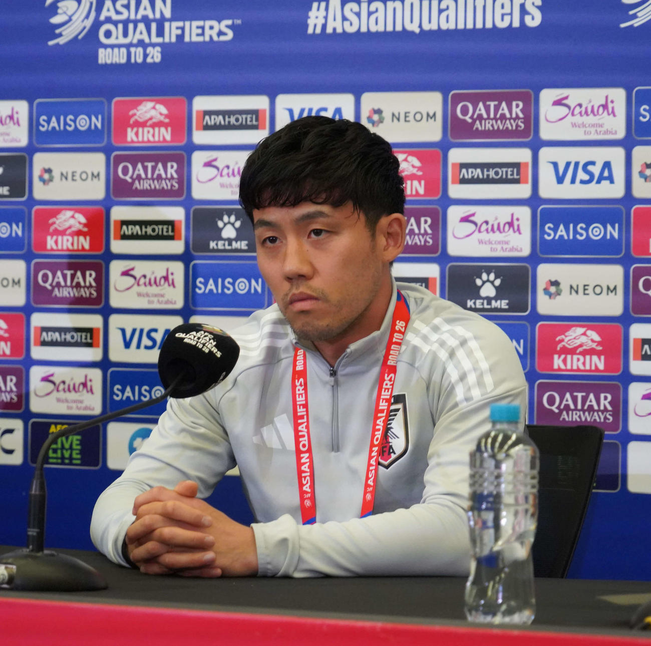 26年ワールドカップ（W杯）北中米大会アジア最終予選オーストラリア戦の前日会見に出席した日本代表MF遠藤航主将（撮影・佐藤成）