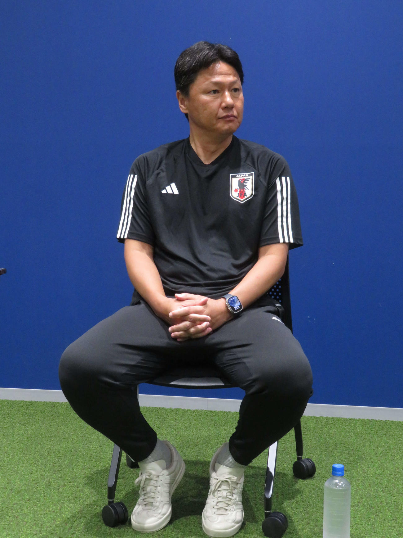 ロサンゼルス五輪を目指すU－23日本代表の大岩剛監督（撮影・佐藤成）
