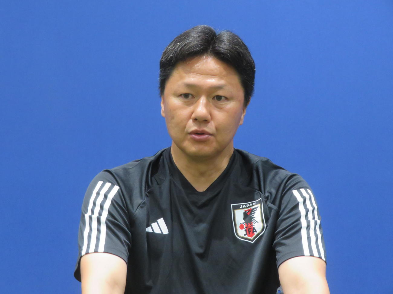 ロサンゼルス五輪を目指すU－23日本代表の大岩剛監督（撮影・佐藤成）