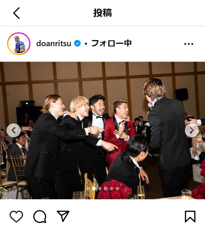 堂安律のインスタグラムから
