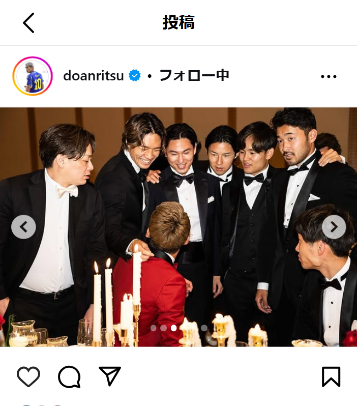 堂安律のインスタグラムから