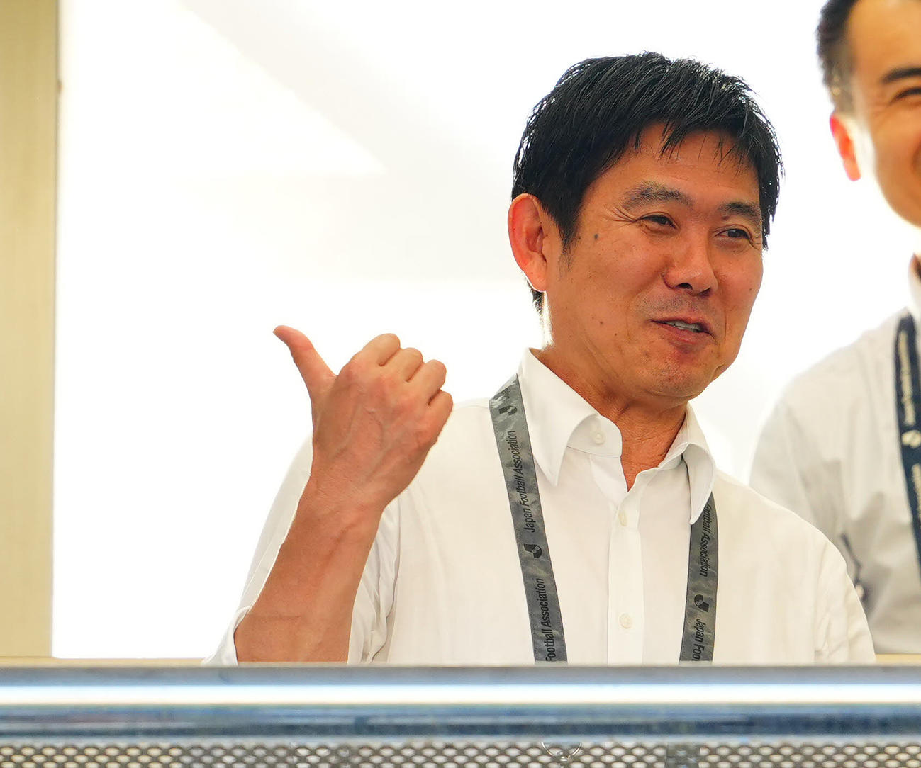 横浜FC対広島　視察に訪れた日本代表森保監督（撮影・垰建太）